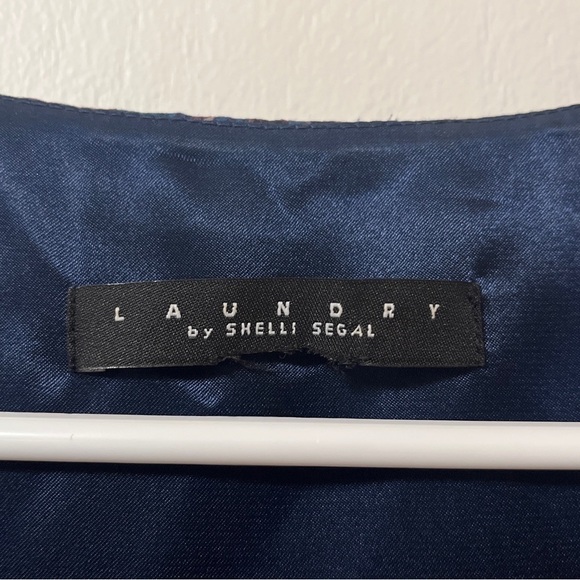 Laundry by Shelli Segal Silk Dress Womens Purple Blue Paisley Floaty Boho - Picture 3 of 4